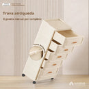 Gaveteiro Portátil Multifuncional c/ Rodinhas + BRINDE: Cesto De Roupa em Bambu - COMPRE 1 LEVE 2